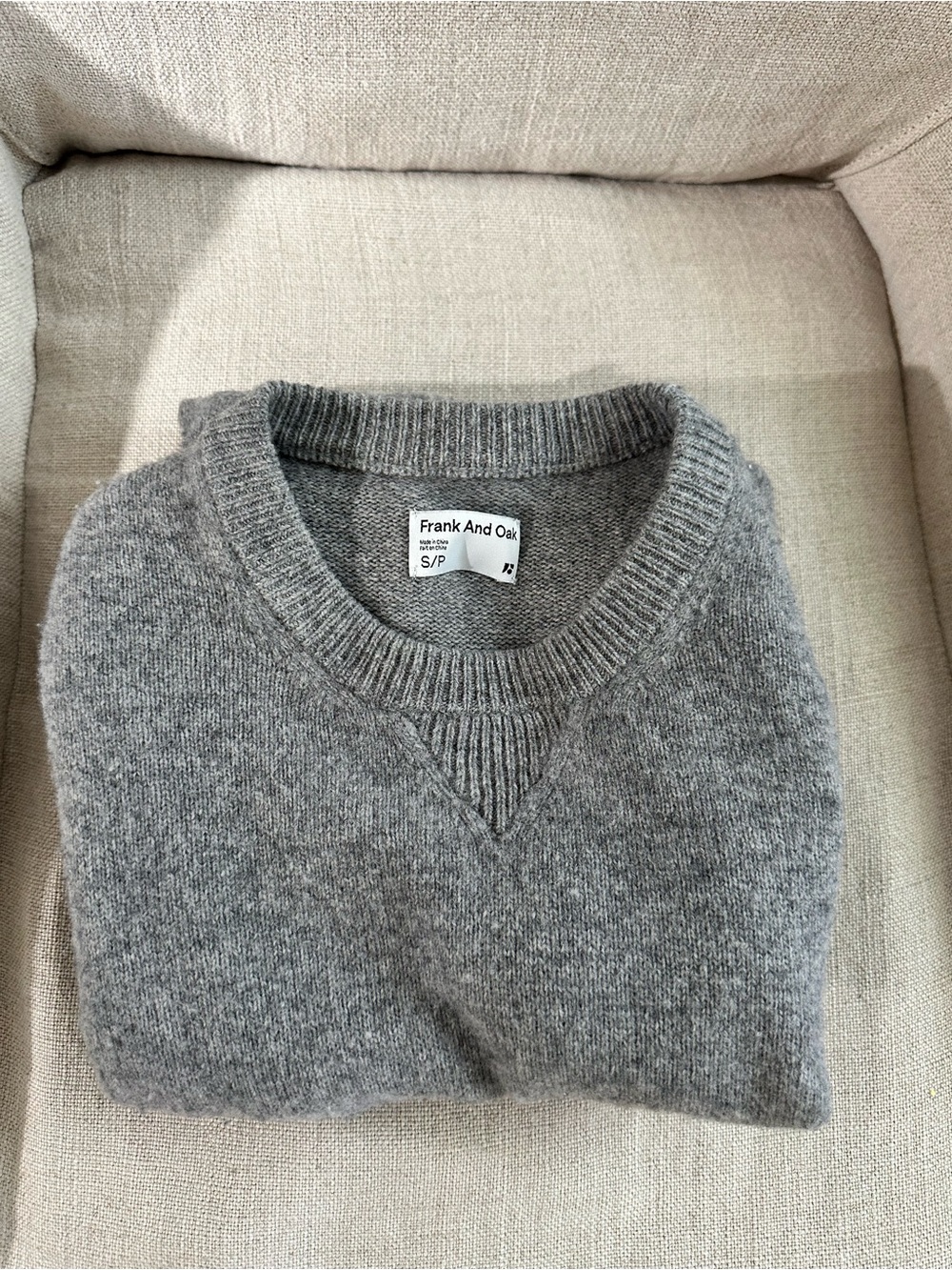 Frank & Oak - Grey Wool Crewneck Sweater